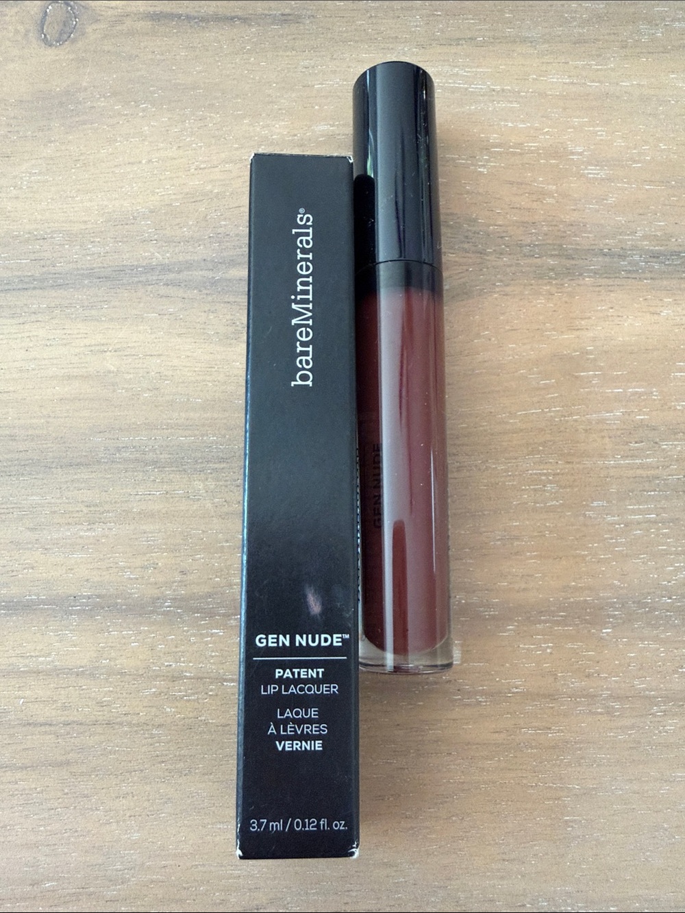 bareMinerals Gen Nude Patent Lip Lacquer — Savage -Deep Brown Red Shade